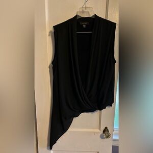 Karen Kane asymmetrical tank - black knit and poly mix